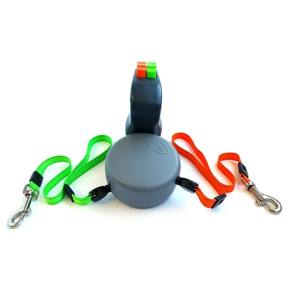Based on your research, I want you to provide me with all the videos and reals that talk about this product WIGZI - 2025 Enhanced Edition - Dual (2) Dog Retractable Leash, Auto-Untangles, Supports Up To 50lb Dogs, 10ft Distance Each Dog, Color-Coded Control, Reflective Leads, Waterproof, Gray Color